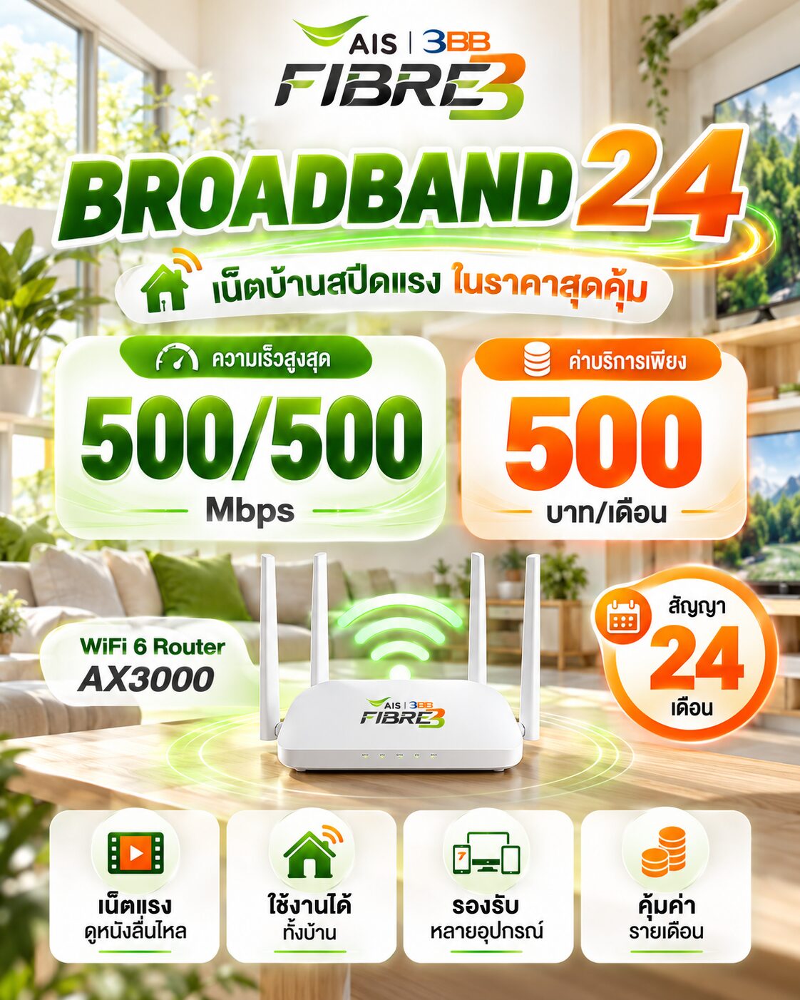 เน็ตบ้าน ais fibre