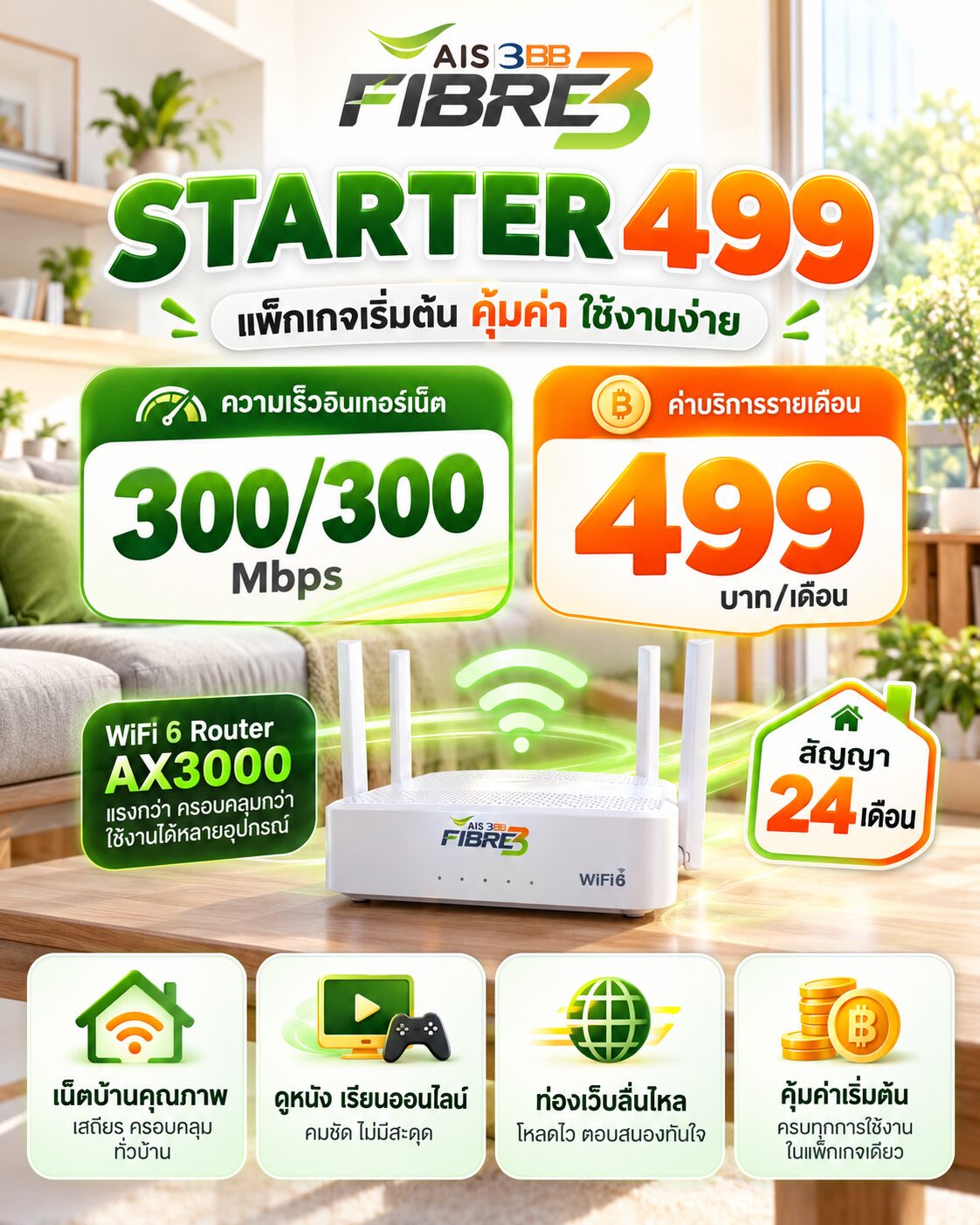 เน็ตบ้าน ais fibre